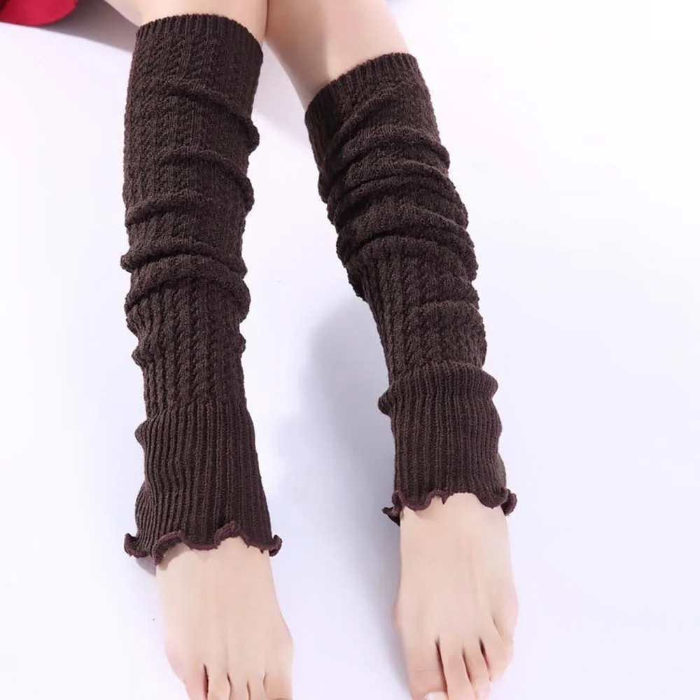 

High Quality Ladies Women Winter Leg Warmers Girl Gaiters Knit Warm Boot Cuffs Over Knee Leggings