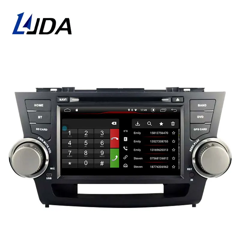 Clearance LJDA 2 Din Android 9.1 Car DVD Player For Toyota highlander 2008-2011 Wifi GPS Radio 2G+16G Quad Cores Multimedia Stereo RDS 1