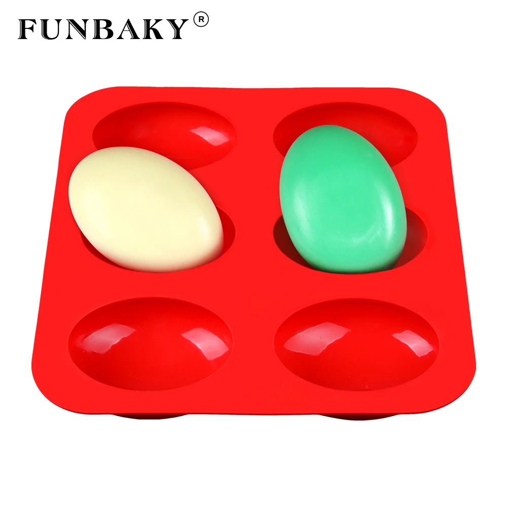 FUNBAKY 6 полости овальной силиконовые формы для мыла 3D куб буф свадебное мыло формы молд ручной работы лоток для изготовления