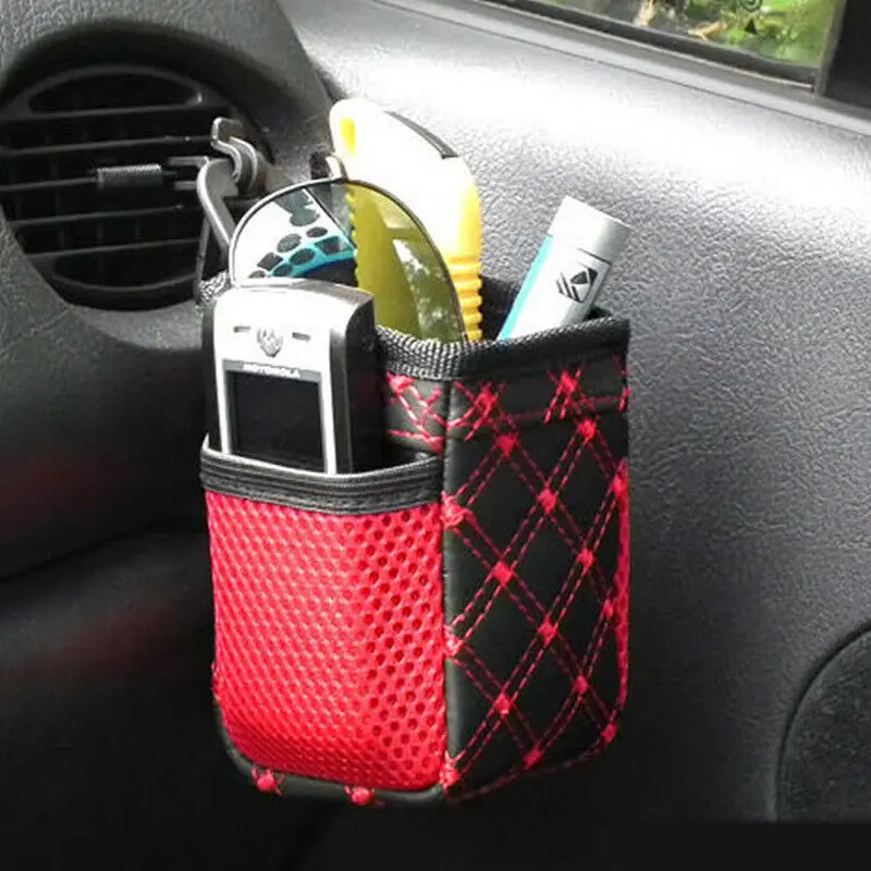 

1X Car Air Vent Trash Organizer Hanging Box Bag Pen Pouch Holders Bags with Clip For Mercedes w203 w204 Benz Peugeot 307 206 308