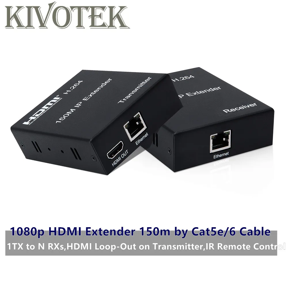 

1080P HDMI Extender Transceiver Sender 150m by CAT5E/6 Adapter Cable Network UTP Connector,1TX to NRXs For HDTV PC Free Shipping