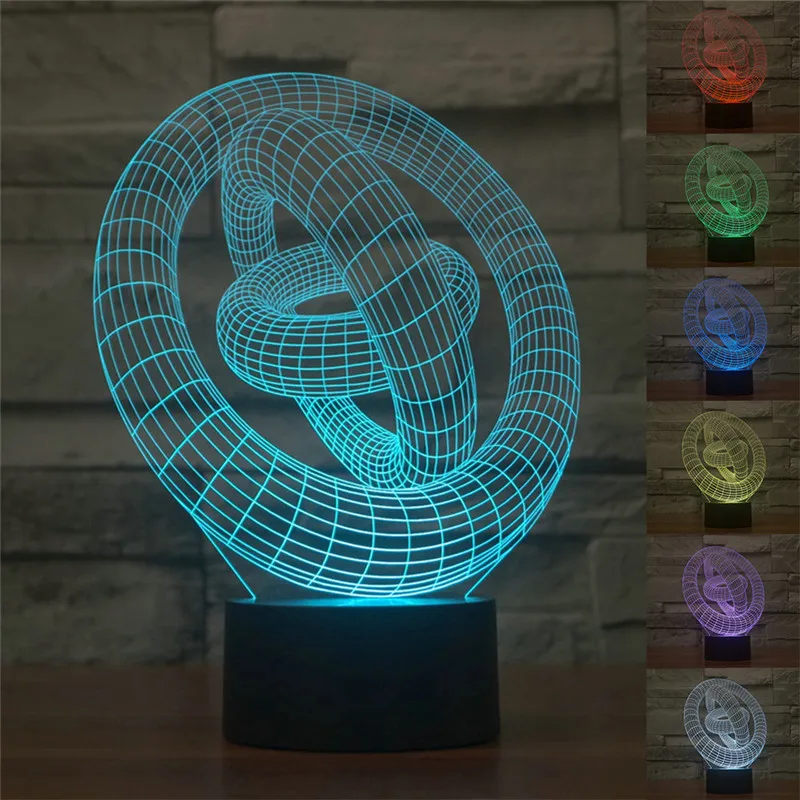 

Colorful Gradient LED Night Light 3D Illusion Lamp Abstract Graphics Acrylic Table Lamp Touch Switch USB Novelty Light for Kids