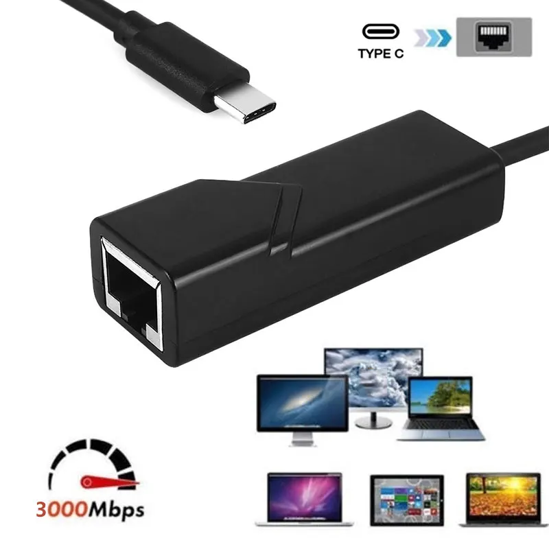 Портативный Тип с разъемами типа C и RJ45 рыболовная сеть ABS LAN Бесплатная диск
