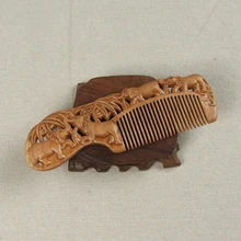Винтажный полый ручной работы натуральный персиковый деревянный гребень Сладкий ручной работы деревянный гребень гребни для волос Инструменты для укладки волос