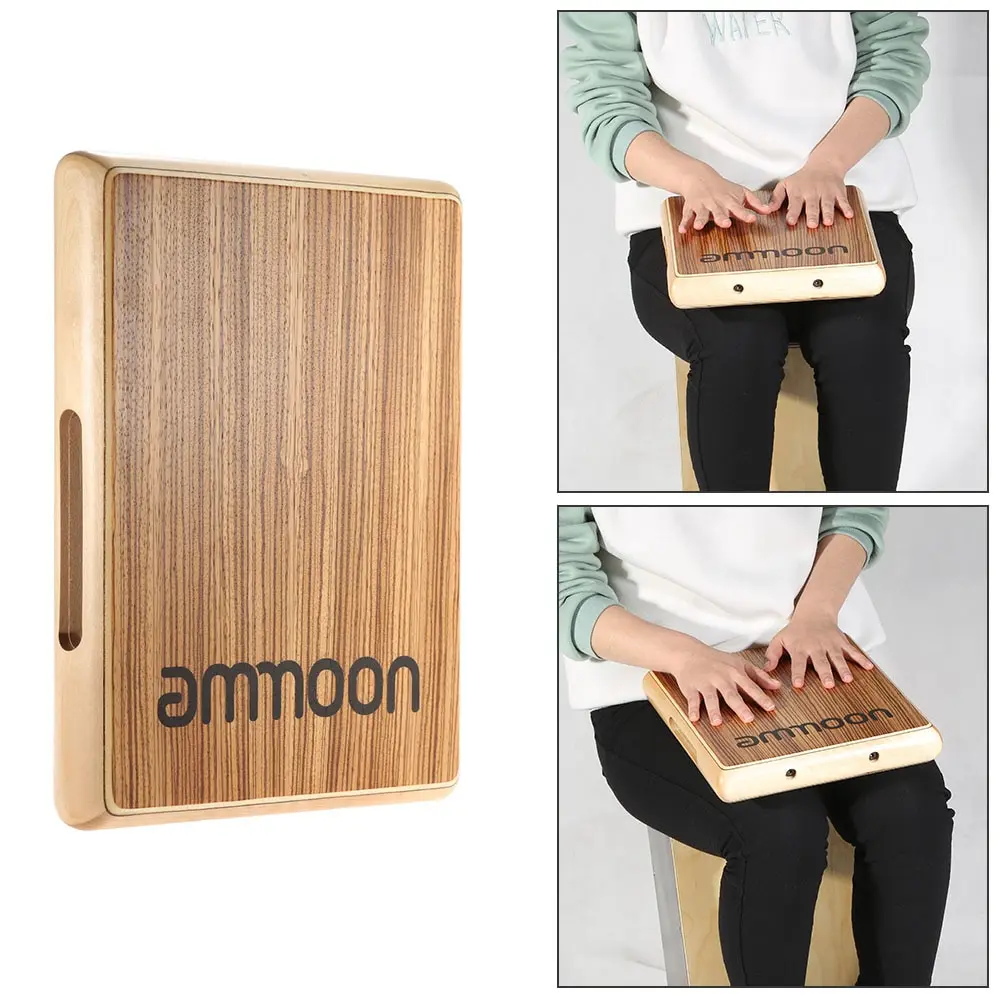 

ammoon Compact Travel Cajon Flat Hand Drum Persussion Instrument 31.5 * 24.5 * 4.5cm