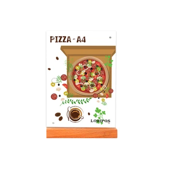 

A4 Restaurant Wooden Price Tag frame ads Display Stand Table Sign menu list advertising poster holder Picture Photo Frame