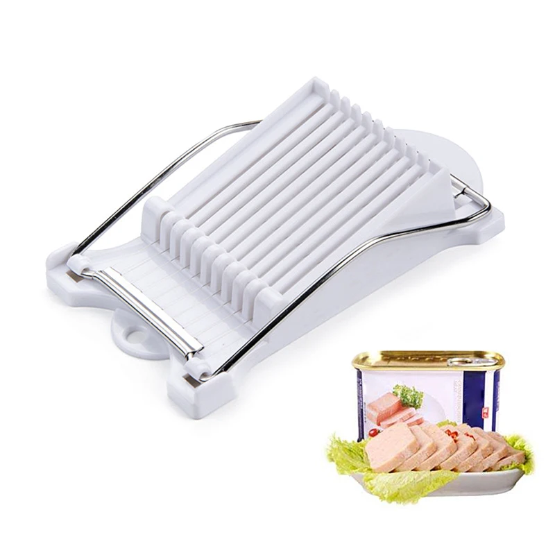 

Yiwumart 1Pcs Stainless Steel Luncheon Meat Cheese Slicer For Eggs Soft Food Cheese Fruit Sushi Cutter Canned Meat Slice Gadget