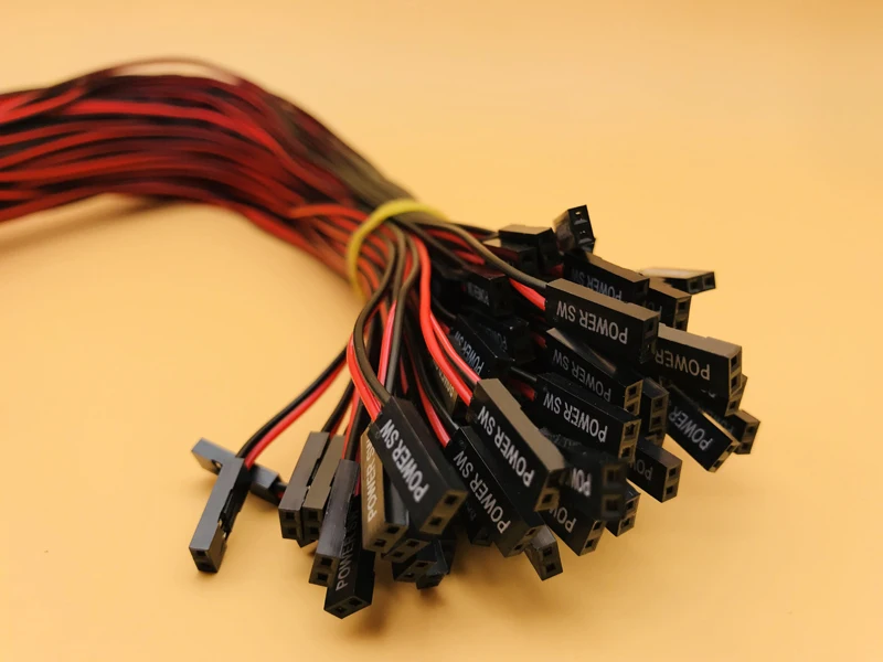 H1111Z 10pcs 50cm Host Motherboard PC power button pc power switch On/OFF Cable Reset Adapter Cord For BTC Mining Miner Machine