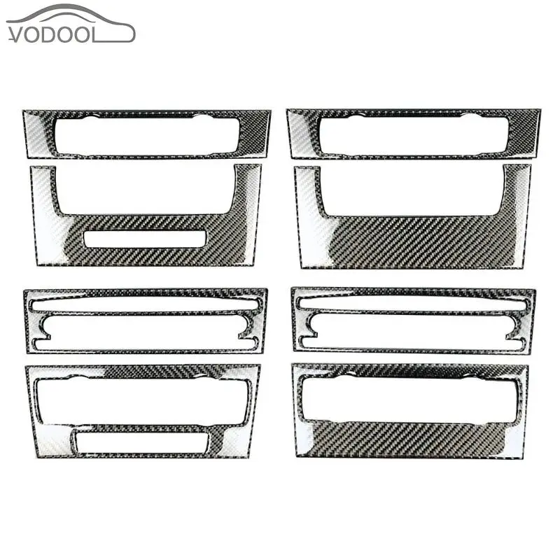 

Black Carbon Fiber Car Air Conditioning AC CD Control Panel Cover Trim Frame Sticker for BMW E90 05-12 Auto Accessories