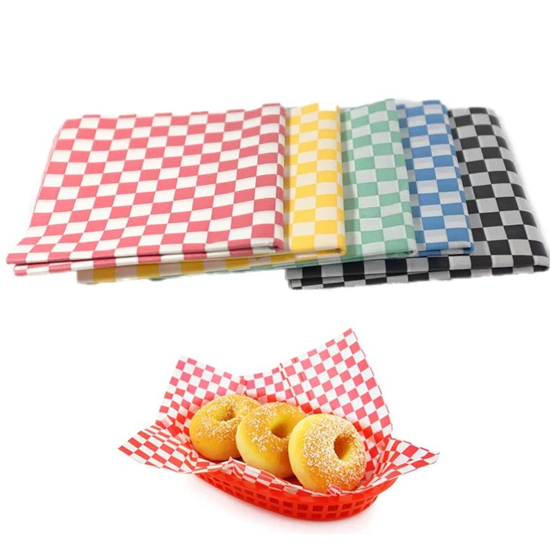 48pcs Wax Paper Printed Food Grade Grease Paper Food Wrappers Paper For