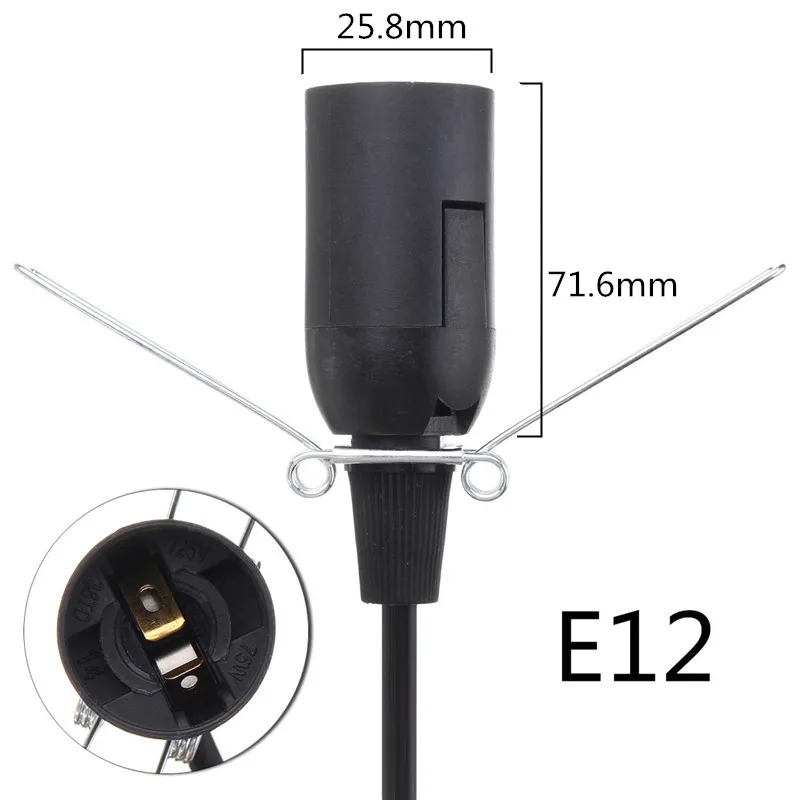 E12 лампа база ГИМАЛАЙСКАЯ СОЛЬ держатель лампы ПВХ 1 м Электрический силовой кабель светорегулятора переключатель шнура США штекер белый/черный