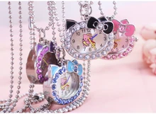 1 шт. Последняя Мода Cat Уход за кожей лица с розовый бриллиант рисунок «Hello Kitty» карманные часы для подарка