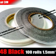 100 рулонов(1.5 мм* 50 м) 3M9448 Черный двухсторонней клейкой ткани Клейкие ленты, для iphone Pad Мобильный телефон Планшеты Экран ремонт