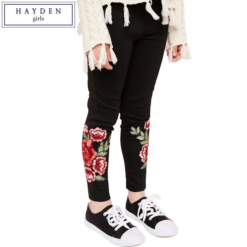 Popular Kids Jeggings-Buy Cheap Kids Jeggings Lots From China Kids HAYDEN Girls Jeggings Full Length Kids Leggins 2017 Spring Autumn Teenage Girls Leggings Floral Embroidery Skinny - Popular Kids Jeggings-Buy Cheap Kids Jeggings Lots From China Kids