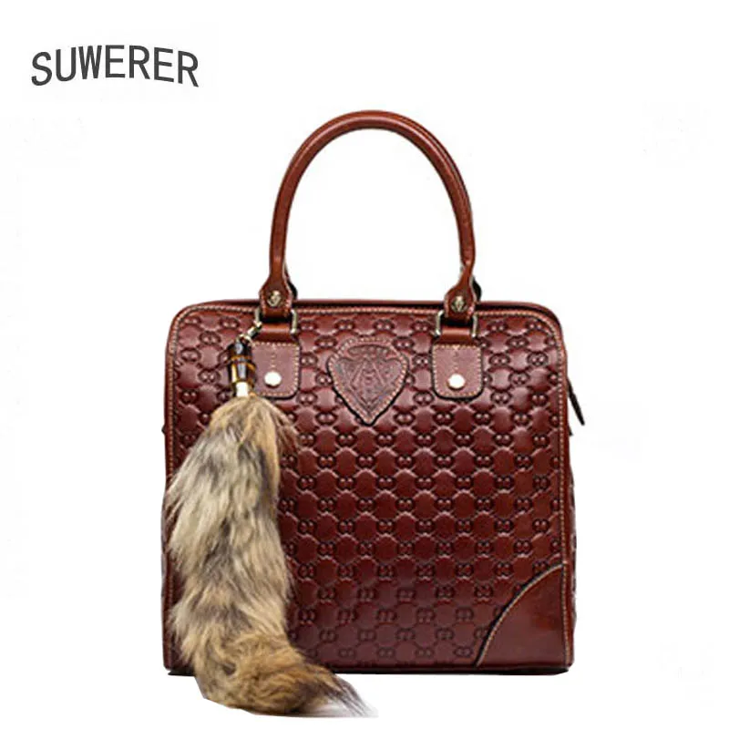 Cuir Véritable Épaule 2017 Messenger À Nouvelle Luxe Sacs En Femmes Sac Mode 8 Brown Motif Main Mot De wqrpOISqx