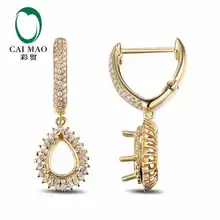 Caimao с полукреплением грушевидной огранки настройки& 0.92ct АЛМАЗ 14k желтозолото драгоценный камень украшения для помолвки