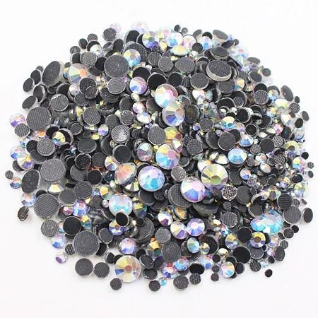 Mix Размеры 2500 шт./лот Ca синий круглый Форма Flatback камни и клей для кристаллов на исправление стразы Швейные Стразы для одежды - Цвет: crystalAB-G