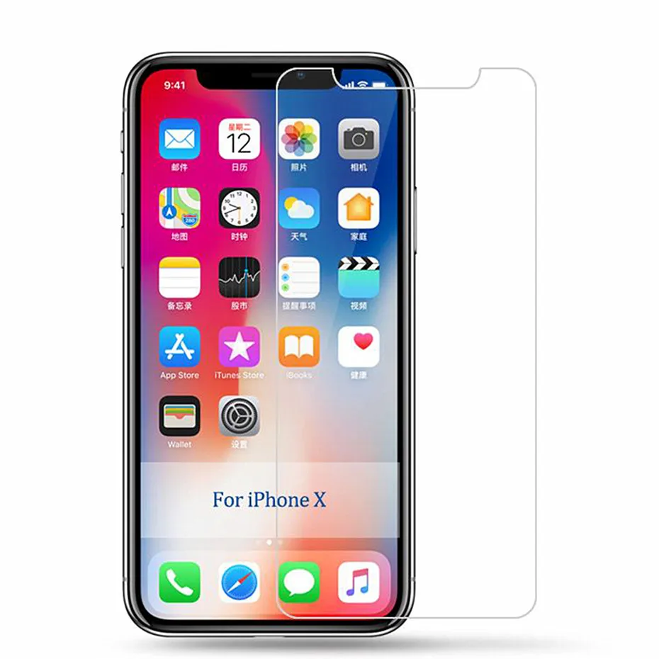Ультратонкое защитное стекло 9H для iPhone x 8 7 6 6s Plus защитная пленка из закаленного