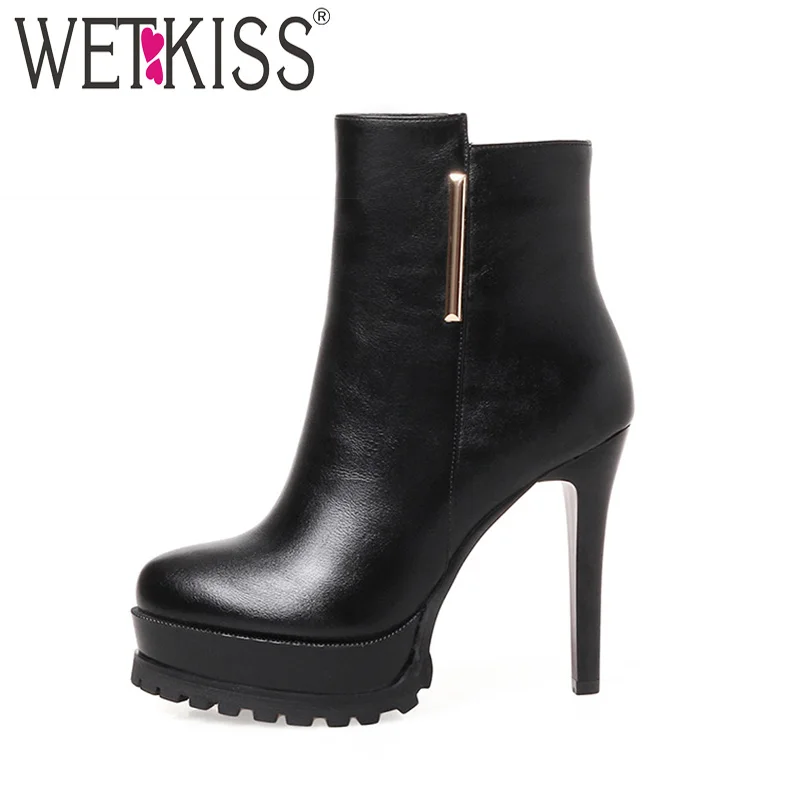 WETKISS/2018 г. Большие размеры 33-43 высококачественные ботильоны женские элегантные