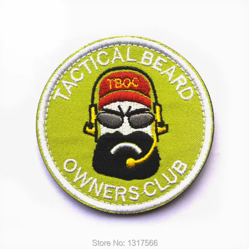 Шеврон Tactical Beard собственники клуба вышивка патч, вышитые патчи Военная тактическая одежда аксессуар рюкзак нарукавная повязка наклейка