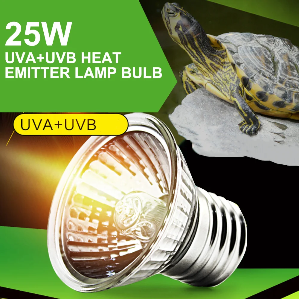 

Pets Tortoise Turtle Heating Lamp Light UVA UVB Full Spectrum Sunlamps Emitter Basking Reptile Low-intensity Lights 25W