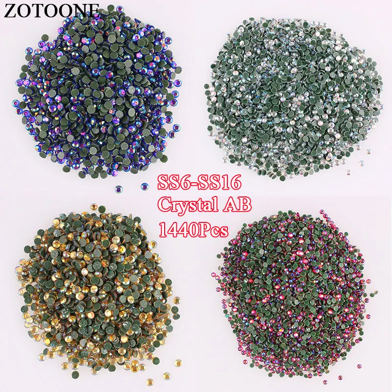 ZOTOONE 1440 шт. SS16 кристалл AB Стразы 2 мм термоклейкие Свадебные платья стразы горячей