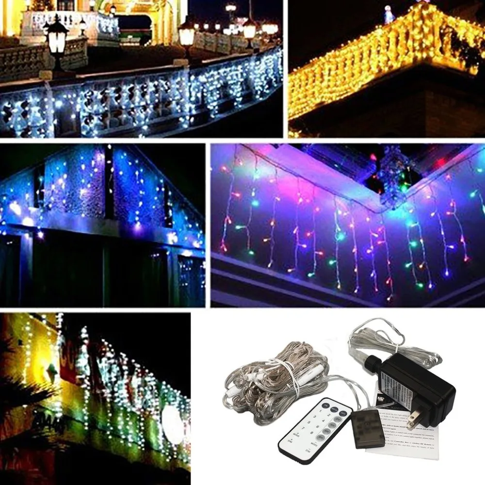 

Remote Control LED String Light 3x3m 300Leds Drop LED Curtain Light for Wedding Home Garden Party Decorative Light