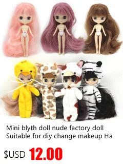 Pullip мини Блит куклы 10 см DIY ню куклы 10 см милые длинные волосы