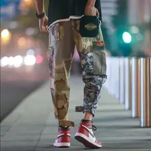 S-4XL! камуфляж Комбинезоны мужские летние популярные логотип Мешковатые штаны несколько карманов из девяти пар брюк с overfire Штаны