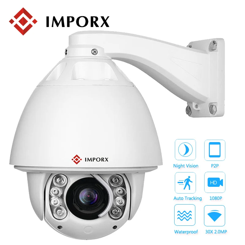 

HD 1080P 2MP PTZ IP Camera 30X Zoom Speed Dome Camera Network Onvif Auto Tracking PTZ IP CCTV Camera Security Camera Support POE