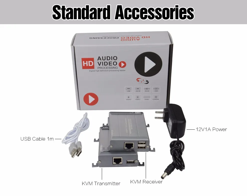 HSV560 KVM HDMI Extender One Pair Over Cat Cable Support USB Keyboard And Mouse Transmit Up to 60-80m KVM Extender 1080P full HD (1)