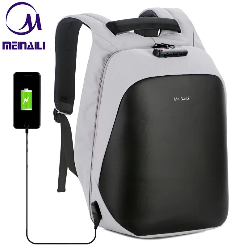 

MEINAILI Multifunction USB charging Men 15inch Laptop Backpacks For Teenager Fashion Male Mochila Travel backpack anti thief