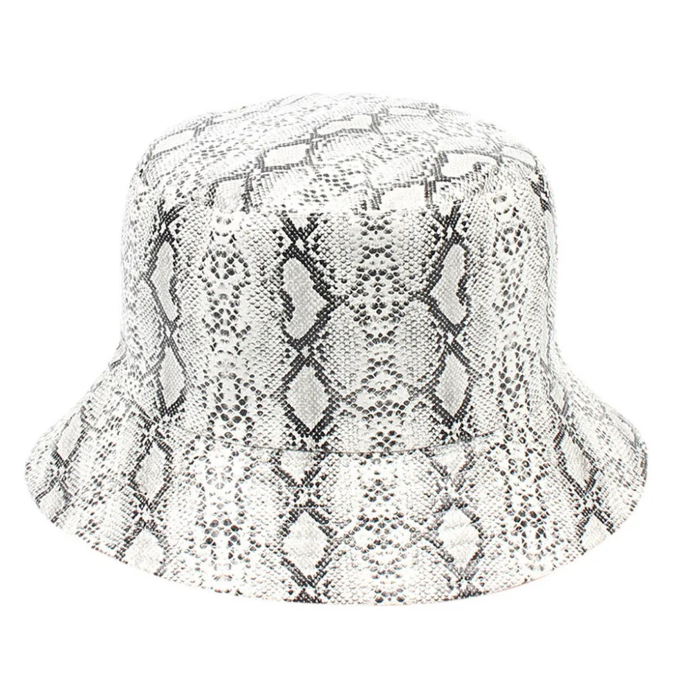 2019 Men's and women's snakeskin beach hats double-sided wear personality large bowl sunshade beach hat beach hat cotton 40J5 (3)