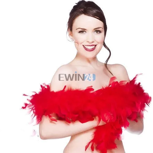 Black Red White Feather Boa 20s Flapper Hen Party Fancy Dress Costume Accessory (8)