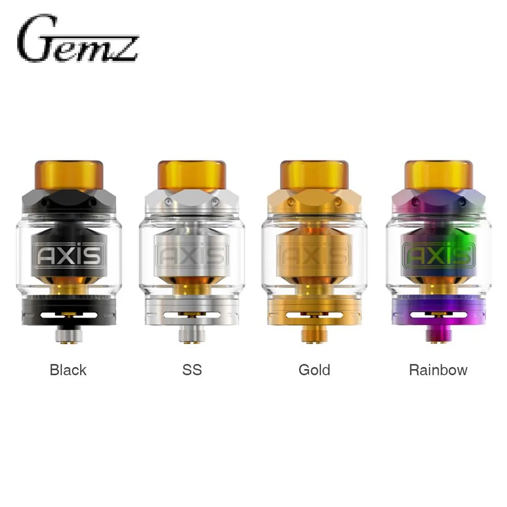 

Electronic Cigarette Gemz Axis RTA Tank Atomizer 2.5m/4ml Capacity with Gold-plated 2 Posts Build Deck Axis RTA Vs MANTA RTA