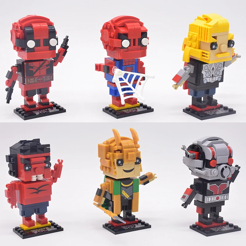 Pikachu DC Brickheadz Dragon Ball Z Brick Headz строительные блоки Marvel Бэтмен Человек-паук Локи Джокер Фигурки игрушки