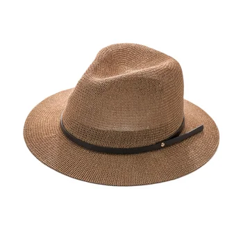 

Beach Straw Hat Black Women Mens Wide Brim Elegant Panama Hat Fedora Female Casual Fashionable Summer Breathable Sun Hats