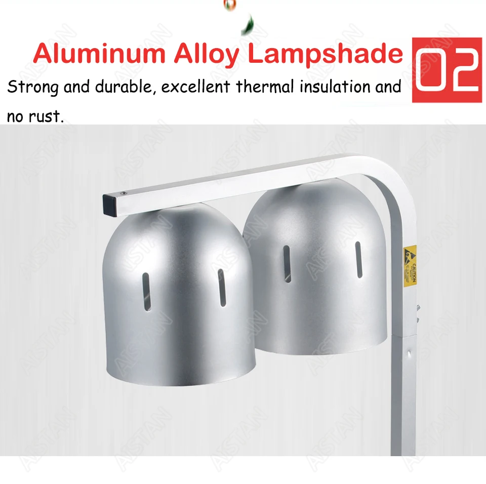 2DC counter top stainless steel food heating warming lamp light for restaurant