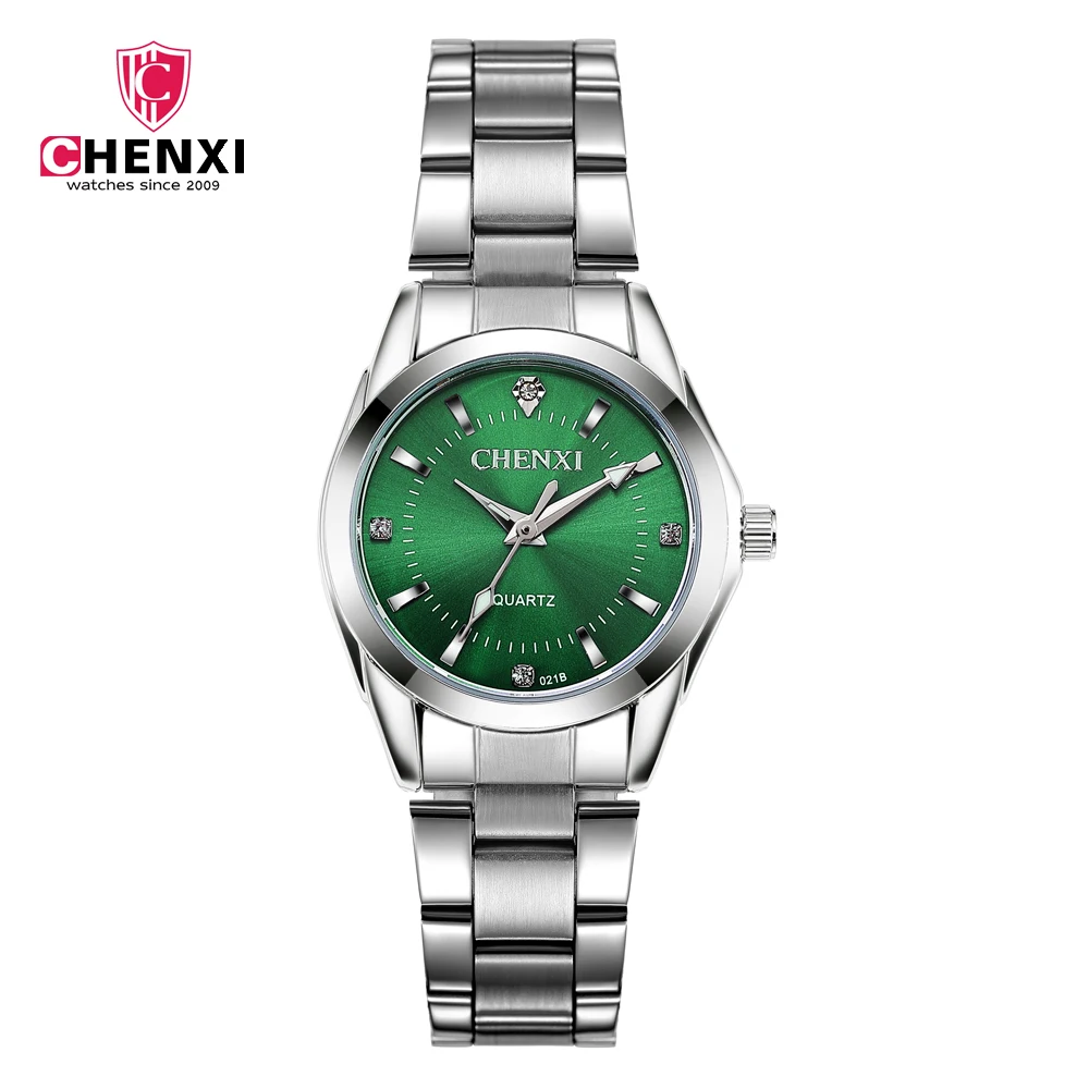 

CHENXI Fashion Women Watches Top Brand Quartz Wristwatches Stainless Steel Bracelet New Green Waterproof Ladies Watch bayan saat