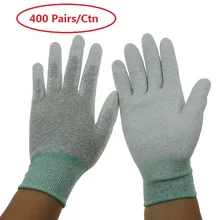 400 пар Антистатический ESD ПУ перчатки с покрытием ладонной части электронные рабочие защитные перчатки ESD перчатки безопасности