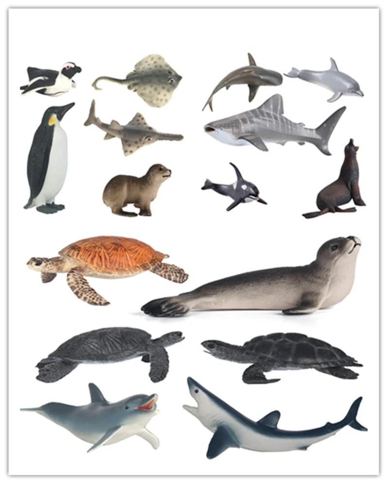 Sea Life касатка тигровая акула Rajiformes дельфины моделирования животных модель