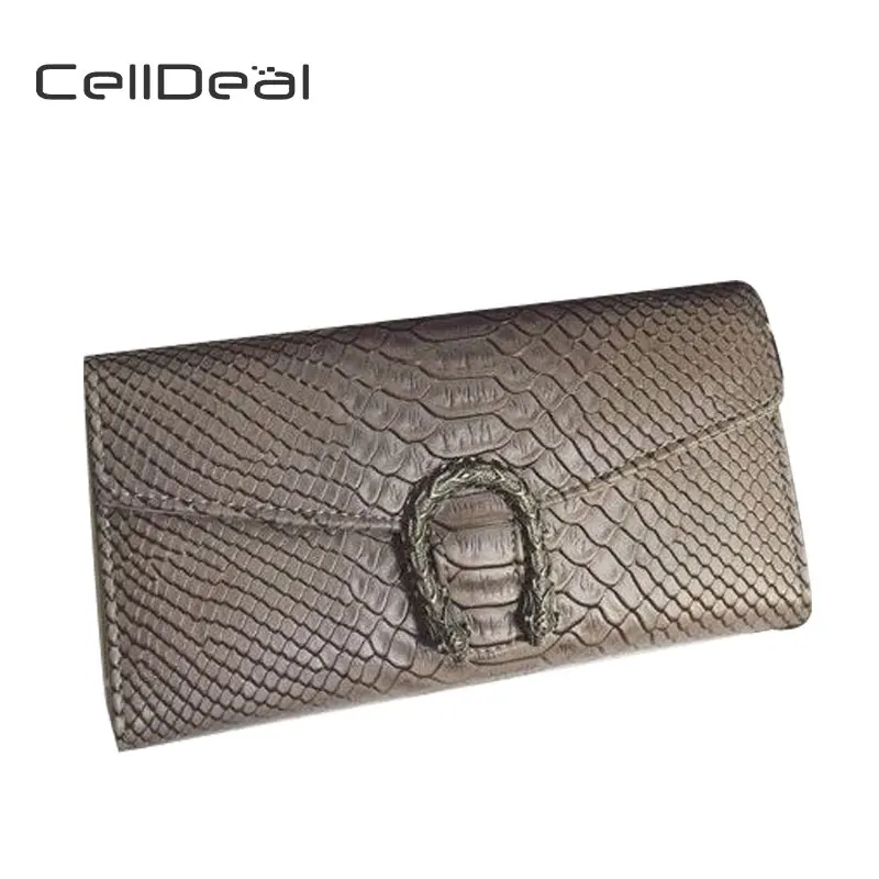 CellDeal High Quality Embossed Serpentine Purses Buckle Wallets Women ...