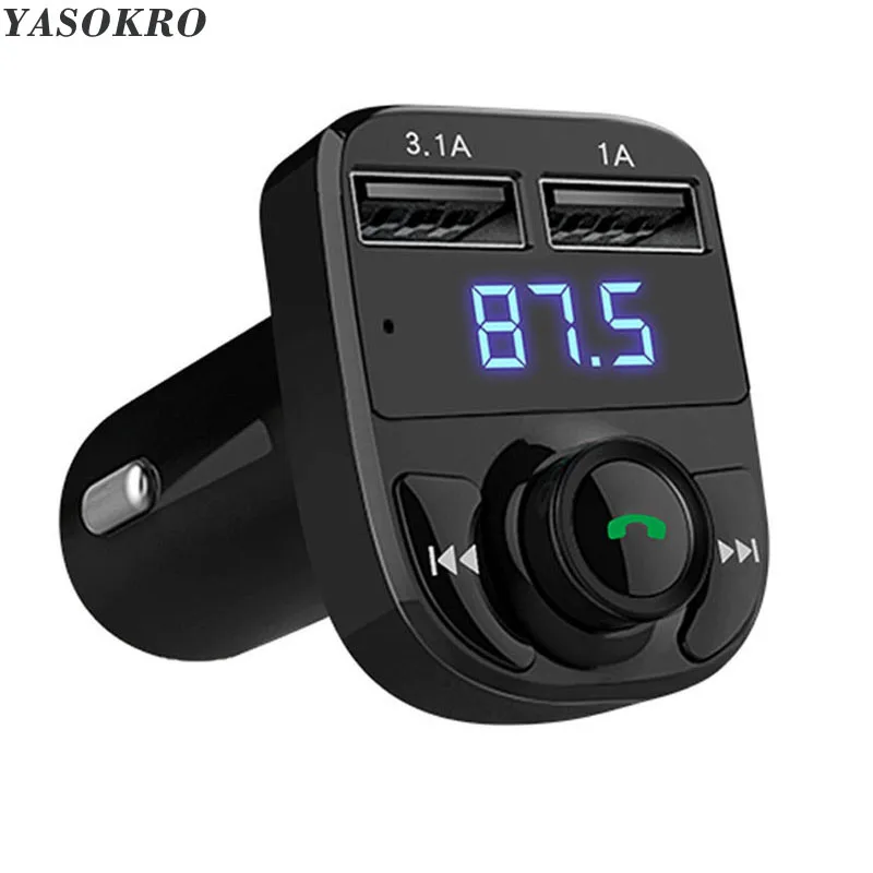 Модулятор FM трансмиттера YASOKRO с Bluetooth автомобильный комплект громкой связи