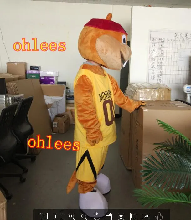 Ohlees/спортивный костюм Миннесоты Голден гоферс Голди Гофер талисман для