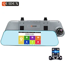 QUIDUX Dual Lens Full HD 1080P Car Rearview Mirror DVR ADAS Night Vision 5″ Touch vehicle Video Camera Recorder Parking Dashcam