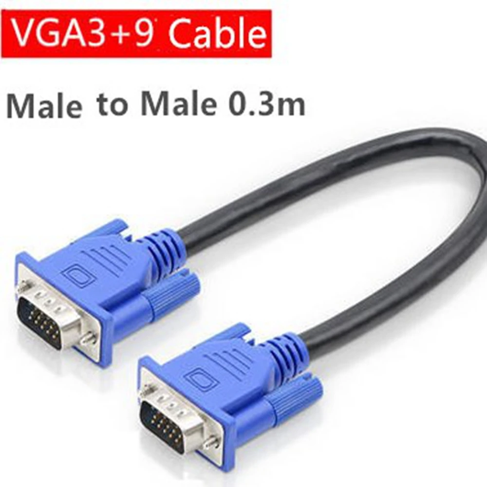 30 см HD15Pin VGA D Sub короткий видеокабель штекер M/M гнездо и для монитора ПК|Кабели VGA| |