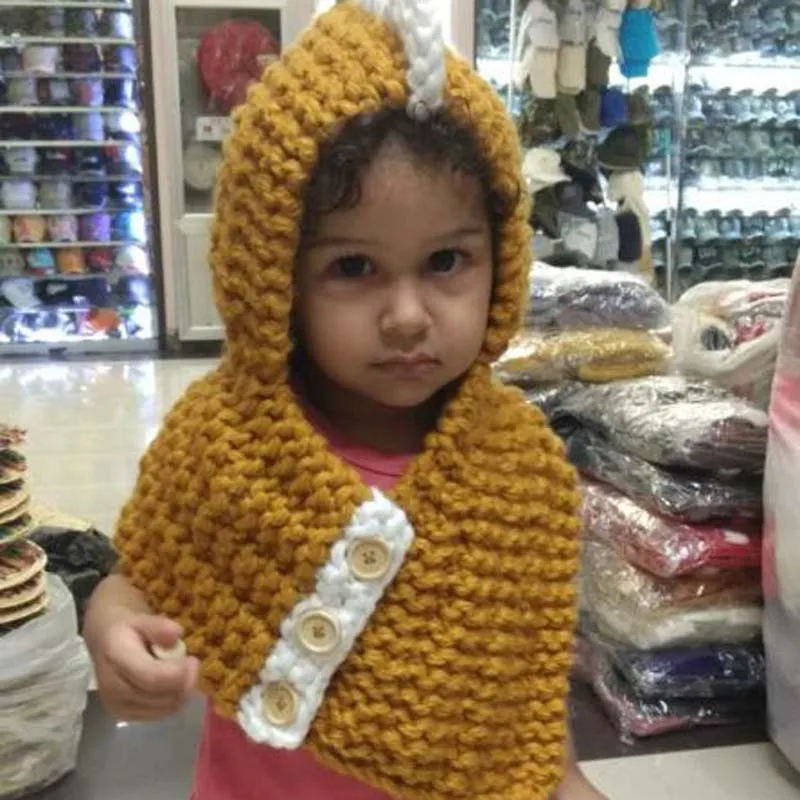 1 Pcs New Children Manual Knitting Dinosaur Hats Scarf Hat Sets Autumn Winter Keep Warm Baby Hats Suit 2-12 year olds 8497