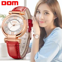 Marque de luxe DOM Mode Casual montres à quartz étanche style en cuir 2016 montre