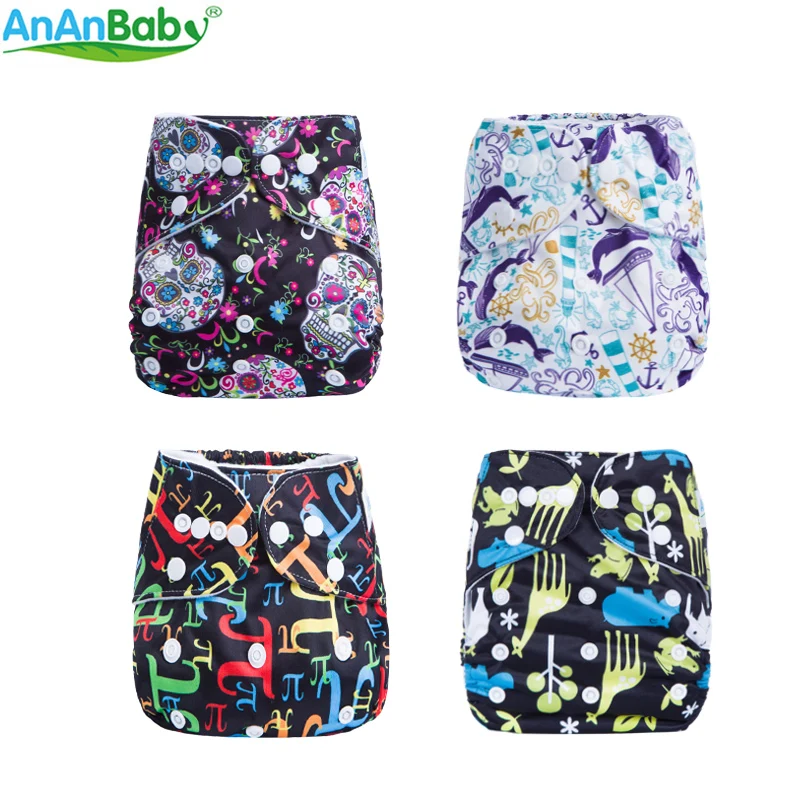 AnAnBaby Sugar Skull детская Пеленка из моющейся ткани, водонепроницаемые детские подгузники, многоразовые тканевые подгузники для детей 0-2 лет, 3-13 кг, серия G