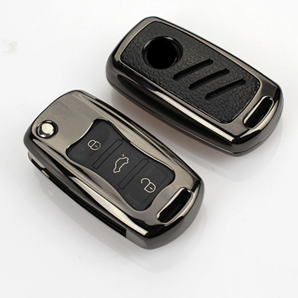 

Zinc Alloy Folded Car Case Holder For Volkswagen VW Tiguan Polo Bora Passat Sagitar Lavida Key Cover Case Shell Car Accessories